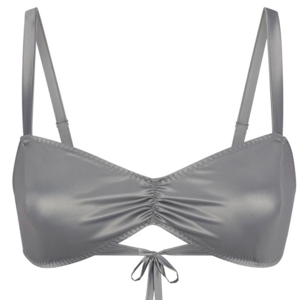 SKIMS Woven Shine Tie Back Bralette - NWT